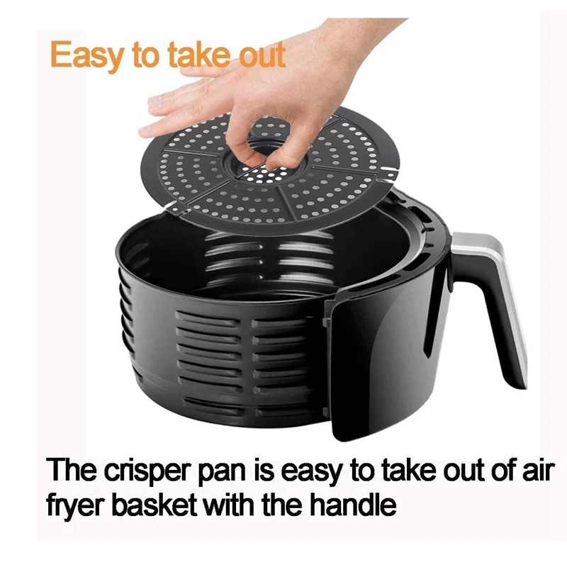 Air Fryer Basket Replacement Grill Air Pan for Power Dash Chefman 2QT-2.6QT Fryer Parts Crisper Plate Airfryer Accessories