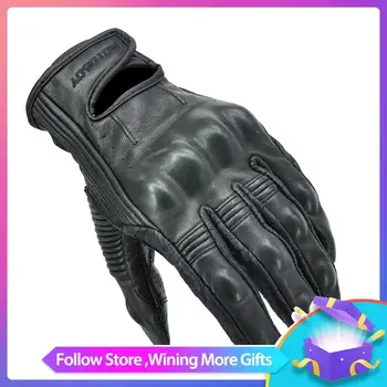 

New Protective Gear Racing Motocross Touchscreen Waterproof Gloves Motorcycle ATV Downhill Cycling Riding Genuine Leather Gloves