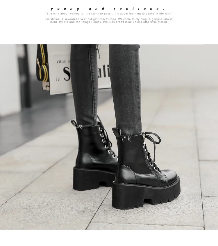 Женские Ботинки Зимняя обувь на шнуровке водонепроницаемые женские ботинки ковбойские ботинки ботильоны в западном стиле обувь в стиле панк военные ботинки YMA933