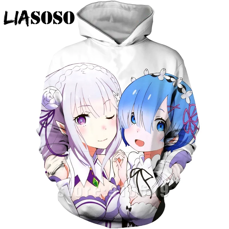 22 Модные женские и мужские худи rem с 3D принтом Re: zero, худи REM, пуловер для косплея, толстовка с капюшоном в стиле аниме, Harajuku - Цвет: 22