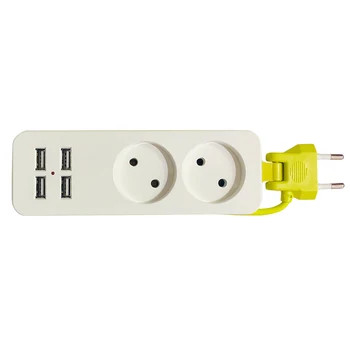 

Besegad EU Plug Power Strip Safety Surge Protector Electrical Socket with 1 2 AC Outlets and 4-Port USB Charging Ports for Home