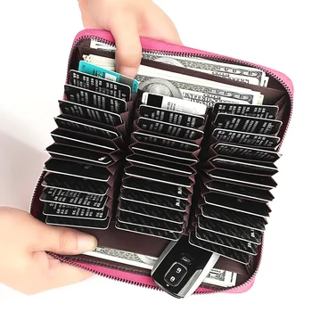 

Large Capacity 36 CARD Organ RFID Genuine Leather Women Wallet Female Long Clutch Lady Walet Portomonee Zipper Purse