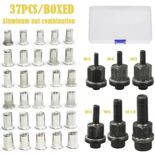 Ensemble d'outils à rivets filetés à la main, 37 pièces, balles en métal et aluminium, accessoires d'outils manuels pour écrous M3 M4 M5 M6 M8 M10