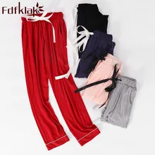 Весна Осень сна нижняя часть пижамы брюки Домашняя одежда женские штаны для сна Пижама и брюки из хлопка плюс размер L XL XXL Fdfklak