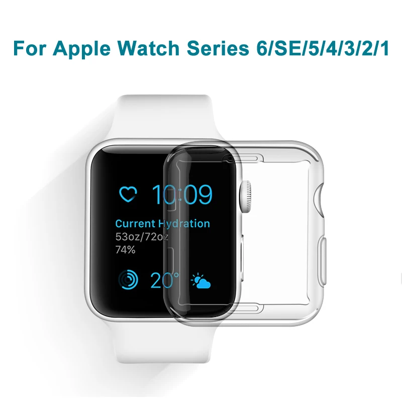 Transparent Case For Apple Watch Series 6 SE 38MM 44MM 360 Full Clear Soft TPU Screen Protector For Iwatch Cover 5 4 3 40MM 42MM afbeelding