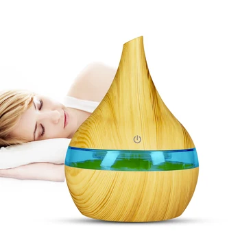 

Electric Humidifier Aroma Oil Diffuser Ultrasonic Wood Grain Air Humidifier USB Mini Mist Maker LED Light For Home Office