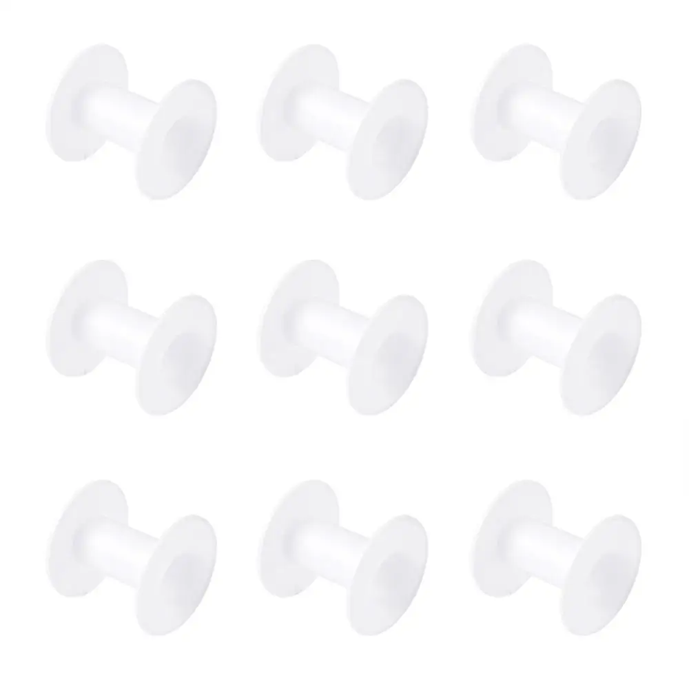 Пустые пластиковые катушки для проволочной шпульки для ниток белого цвета, катушка: 28x58 мм; задняя панель: 64x2,5 мм, отверстие: 25,5 мм
