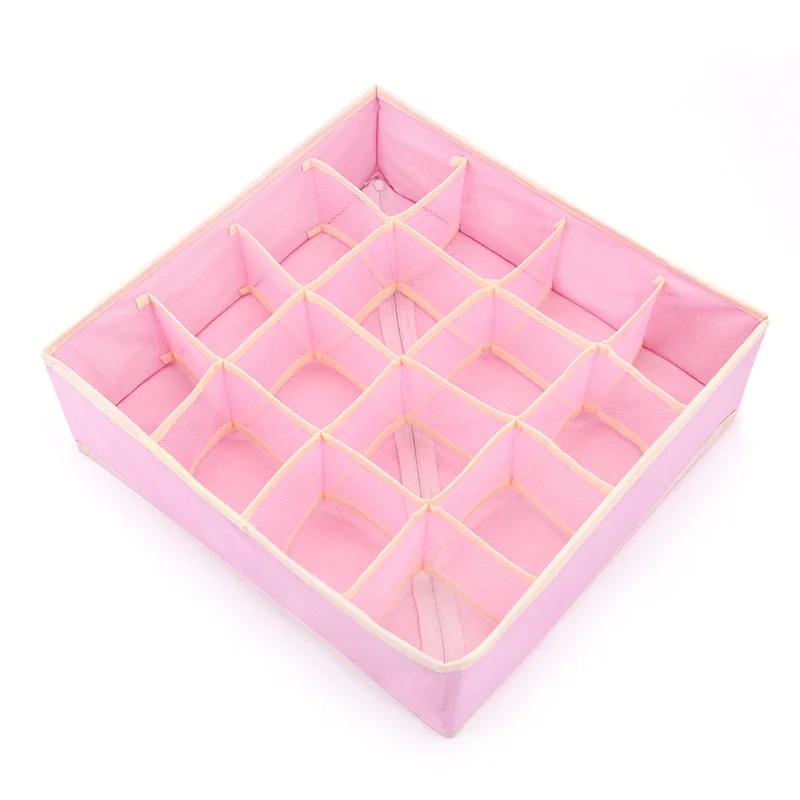 16 Cells Pink 7/16/24 клетки носки для хранения нижнего белья, бюстгальтеров Коробки органайзер для Для женщин Для мужчин гардеробные принадлежности, коробки для хранения моющаяся оксфордская контейнер держатель - Цвет: 16 Cells Pink