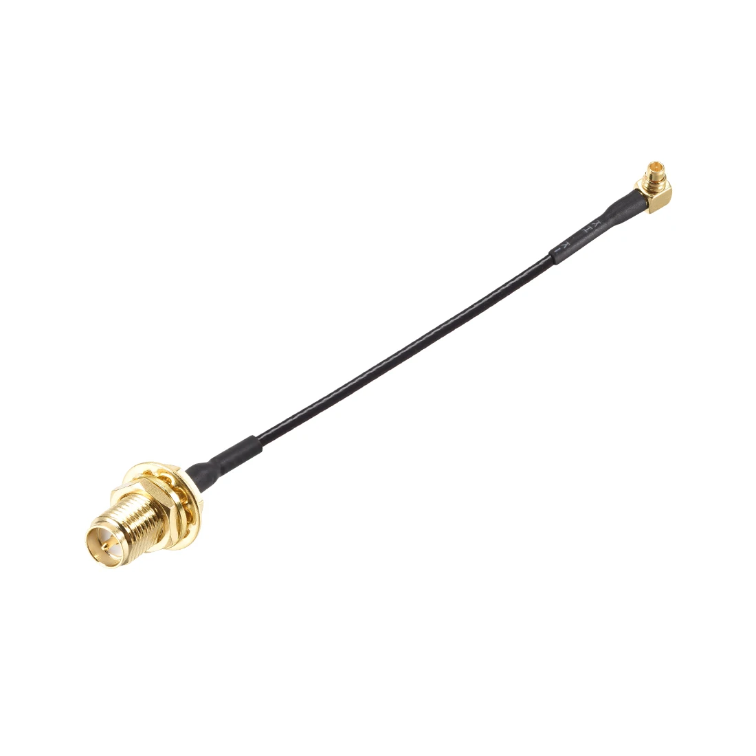 

uxcell MMCX Male Right Angle To RP-SMA Female Bulkhead RF Adapter Connector 4inch RF1.37 Extension Pigtail Cable