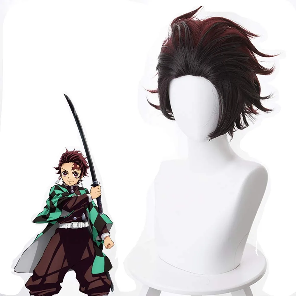 Demon Slayer kimetsu no yaiba Nezuko Tanjirou Agatsuma Zenitsu Tomioka Giyuu Inosuke Косплей парики - Цвет: KamadoTanjirou