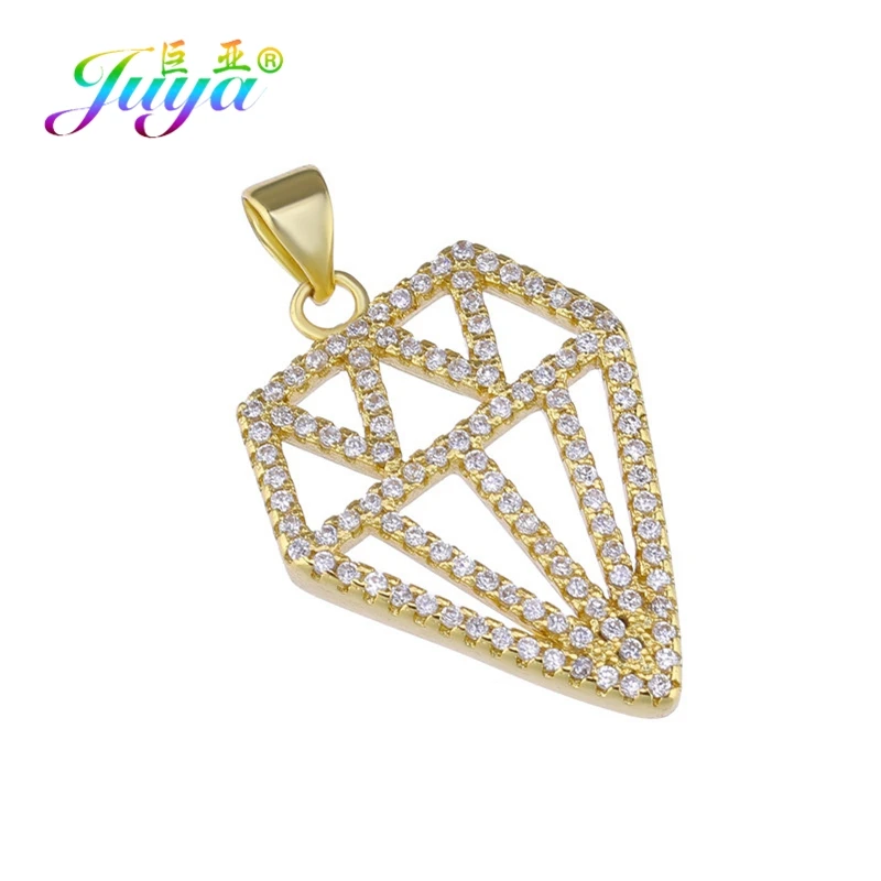 Juya DIY принадлежности для подвесок Micro Pave Циркон Драгоценный Камень Слон Бабочка Эйфелева Подвески в виде башни для женщин и детей модные ювелирные изделия - Окраска металла: Gold