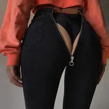 Эластичные женские джинсы с высокой талией женские джинсовые черные обтягивающие сексуальные джинсы женские брюки-карандаш с застежкой-молнией L05