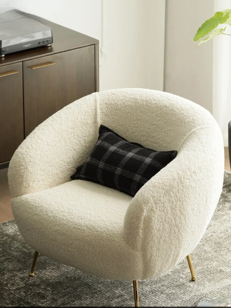 

GY Single Sofa Nordic Ins светильник роскошное творческое выражение простая ткань белая овечья шерсть для маленькой квартиры