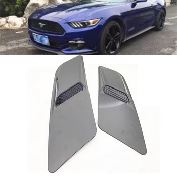 

2pcs Black Air Intake Trim Engine Outlet Decorative Sticker Cover For Ford Mustang 2015-2017