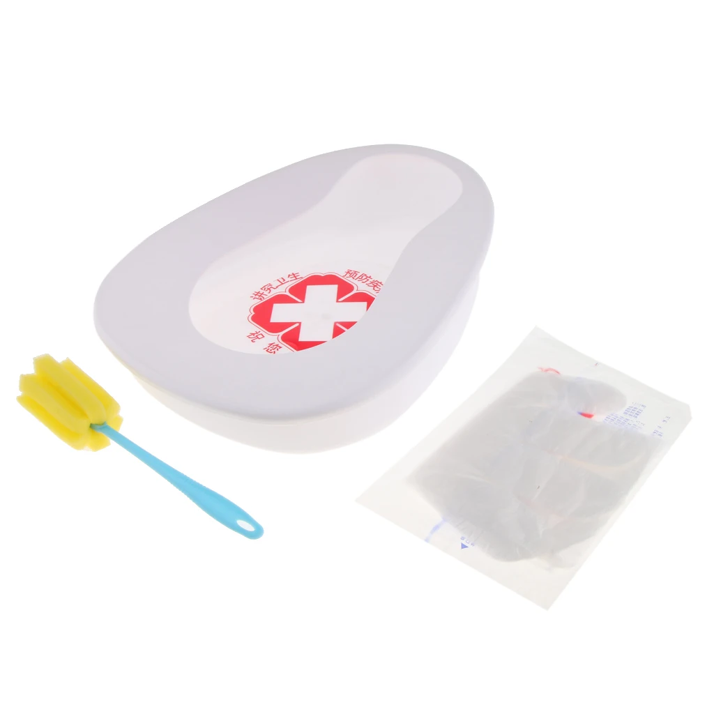 Autoclavable Plastic Bedpan Brush Gloves Set Bed Pan For Elderly Women Men