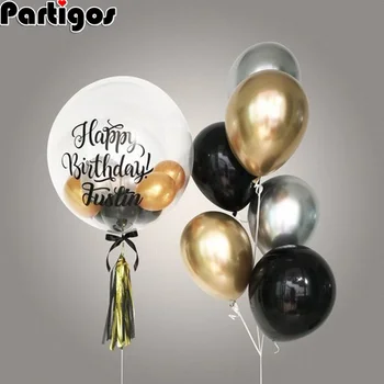 

20pcs 10/18/24/36 inch transparent Foil Balloons Wedding Birthday Party Clear Bubble Round Helium Globos Confetti Decor