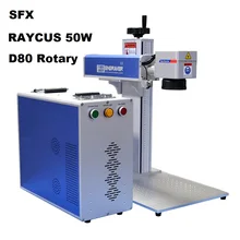 Graveur Laser à fibre optique, machine de marquage rotatif SFX raycus 50w et D80
