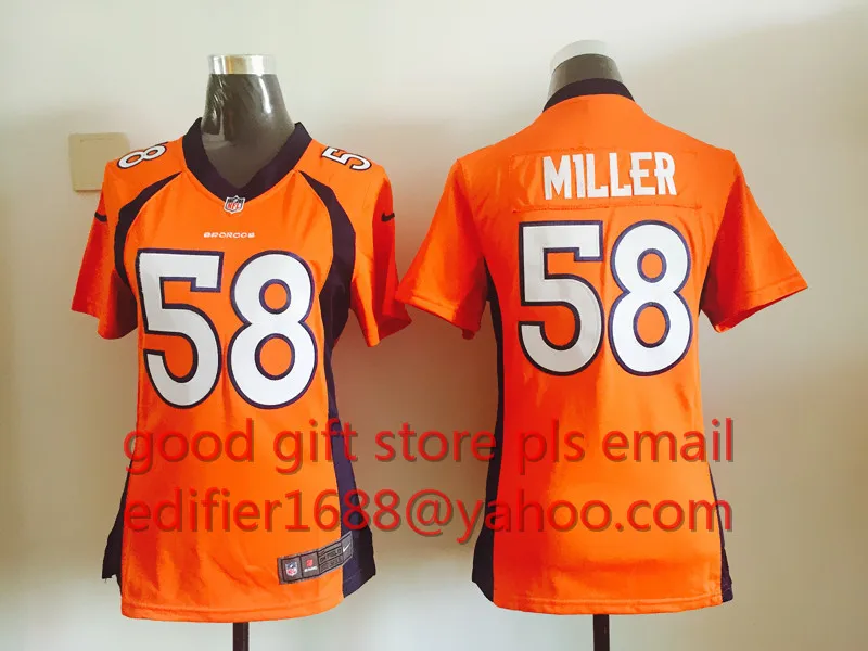 Сшитые женские футболки Denver s ladies 94 demarus Ware 7 John Elway 58 Von Miller 88 Demaryius Thomas 30 Anthony Davis - Цвет: Зеленый
