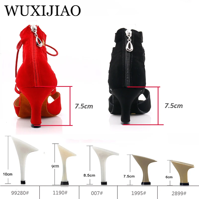 WUXIJIAO New Red and Glod Flash Bushasha Soft Dance Shoes Latin Bottoms Kizomba Tango Ballroom Dance Shoes