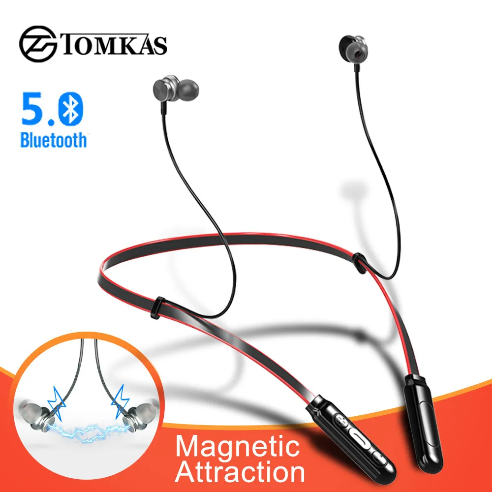 TOMKAS беспроводные наушники Bluetooth IPX5 водонепроницаемые шейные Handsfree Спортивная