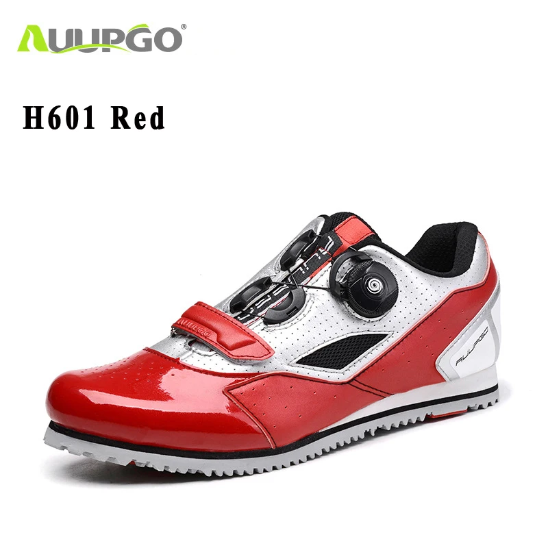 AUUPGO/Новинка; нескользящая обувь для отдыха; обувь для велоспорта; Мужская обувь MTB; кроссовки для горного велосипеда; дышащая Нескользящая дышащая мягкая обувь - Цвет: H601 red