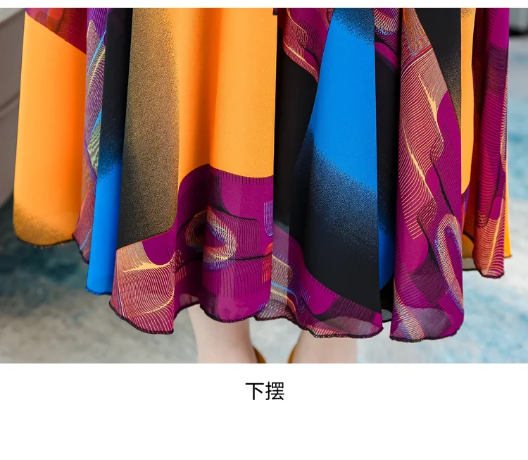 Осеннее Новое поступление размера плюс M-3XL корейское женское шифоновое длинное платье с круглым воротником и длинным рукавом