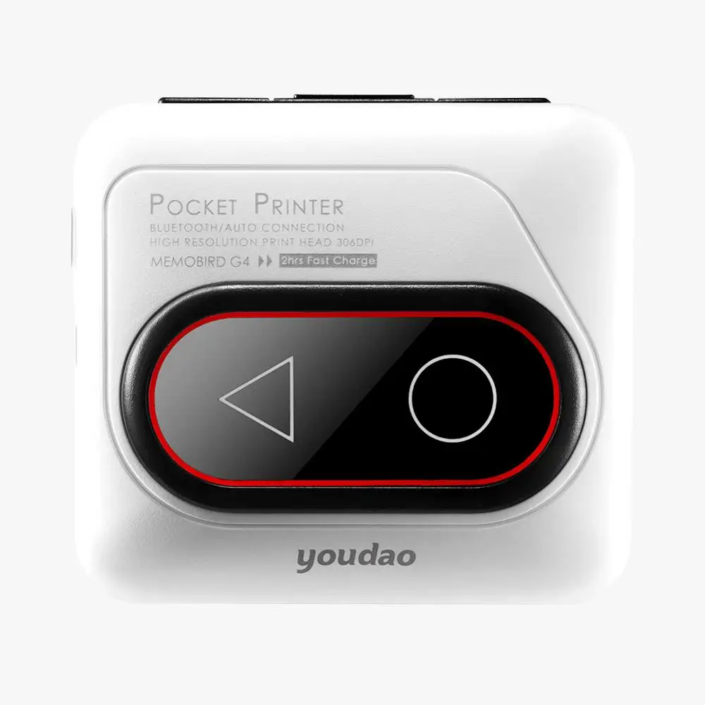 Карманный принтер Xiaomi Youdao портативный мини-термопринтер Bluetooth HD 306 точек/дюйм мини беспроводной термальный фотопринтер - Цвет: White
