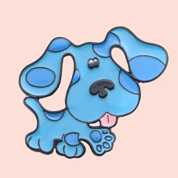 

ZF117 Cute Blue Dogs Metal Enamel Brooches And Pins For Lapel Pin Backpack Badge Gifts Collar Jewelry