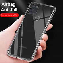Bolsa a ar transparente silicone macio à prova de choque coque para samsung glaxy a01 m01 núcleo m11 m21 m31 a11 a21s a31 a41 a51 a71 caso capa