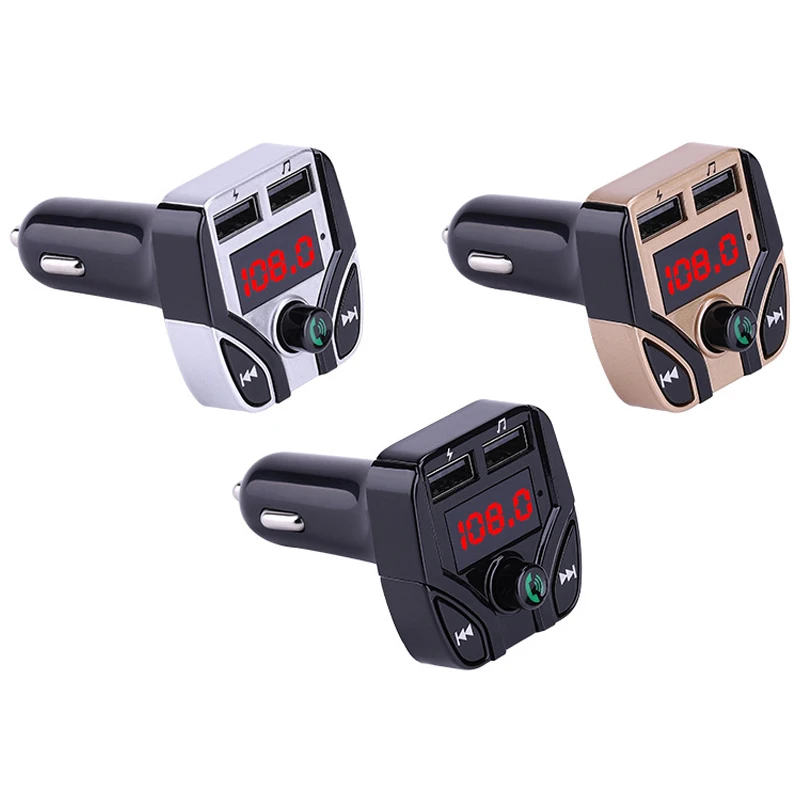 Автомобильный Bluetooth fm-передатчик, беспроводная гарнитура, MP3 аудио плеер, автомобильный комплект, вызов, 5 В, 2.1A, двойное USB Автомобильное зарядное устройство, зарядное устройство для телефона, FS