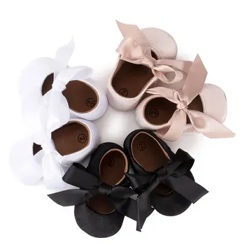 Baby Girl Princess Shoes Toddler Non-slip Flat Soft-sole Cotton Rubber Crib Lovely Butterfly-knot Infant First Walkers 0-18m 1