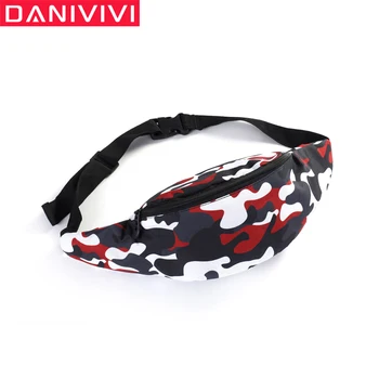 

Hot Sales Camouflage Waist Packs Men's Belt Bag Fanny Pack for Women 3D Printing Bolso De Cintura Motorcycle Phone Pouch 2019