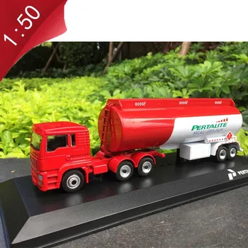 

1:50 scale alloy die-casting transporter Indonesia petroleum car metal Tanker carriage fuel tank truck model collect gift toy