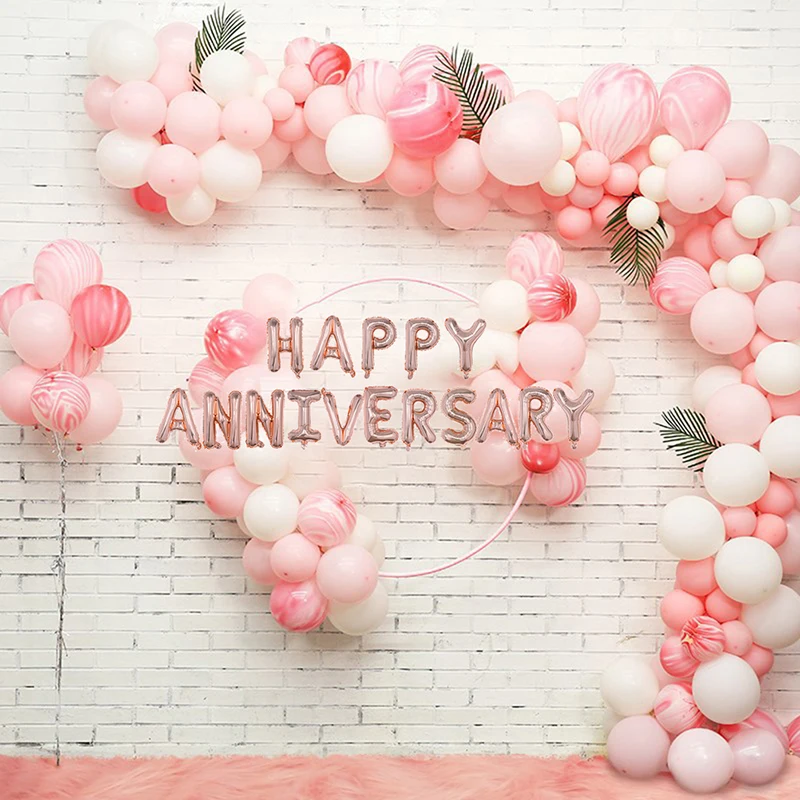 16 шт дюймовые воздушные шары из фольги с надписью HAPPY ANNIVERSARY вечерние для