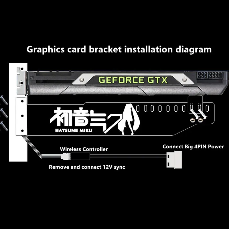 Graphics Card Stand Light Pollution Partner Jack Support Chassis Belief LED VGA Bracket RGB(12V)/ Aurora(5V) ASUS AURA
