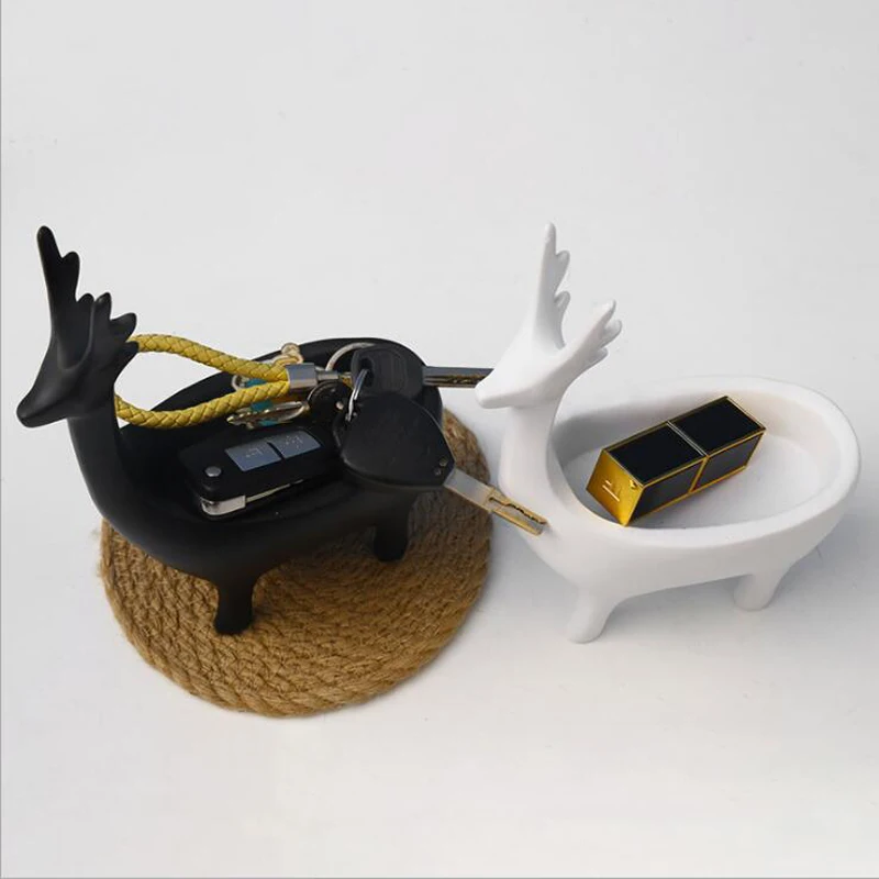 

Simple Modern Handicrafts Home Storage Deer Ornaments Porch Decorative Shoe Cabinet Key Desktop Storage Decorative Ornaments