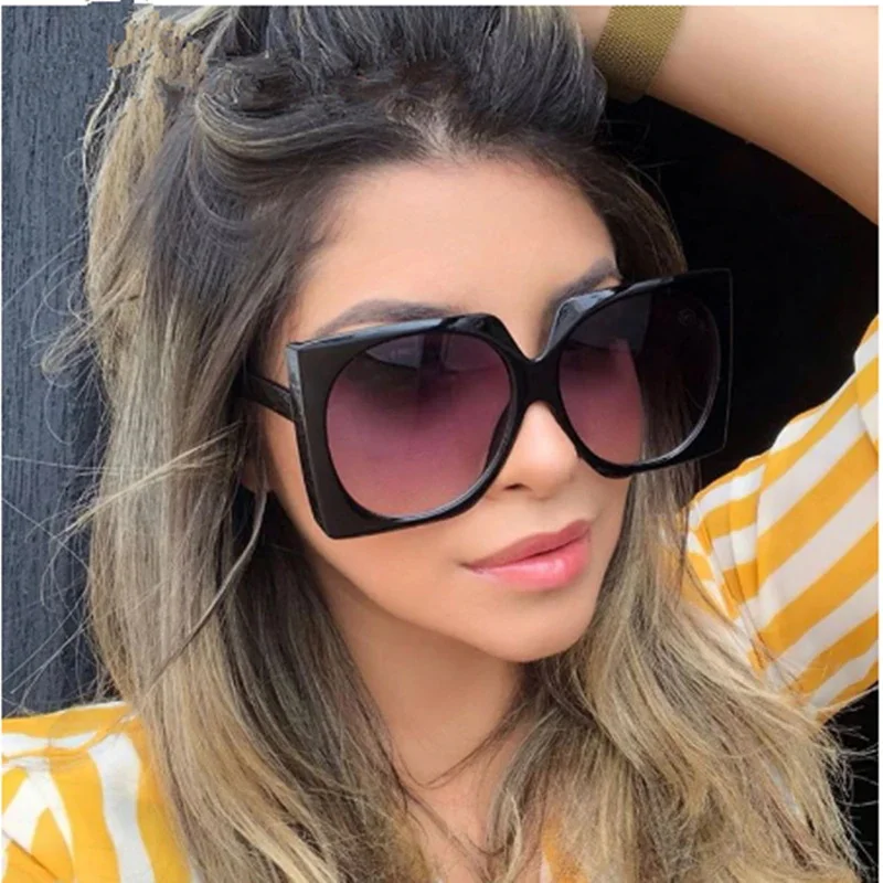 Gafas de sol grandes para mujer, lentes de sol marca Vintage, cuadradas gran tamaño, Marco grande, rosa, gradiente, UV400 - AliExpress Accesorios para la