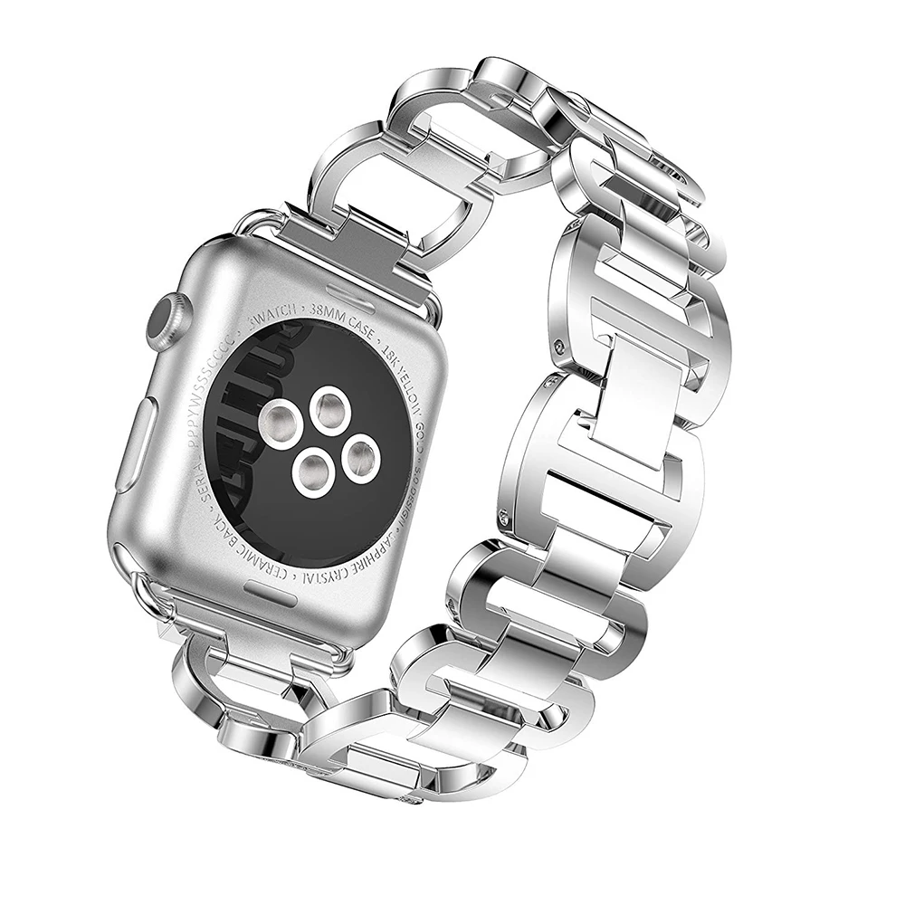 Роскошный Металлический бриллиантовый браслет для Apple Watch 44 мм 42 мм Iwatch 5 4 3 2 1 38 мм 40 мм ремешок из нержавеющей стали ремешок для наручных часов петля