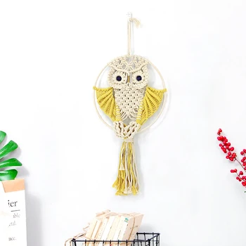 

Nordic Style Owls Dream Catchers Cotton Macrame Wall Hanging Handmade Tassels Dreamcatcher Home Decoration A729