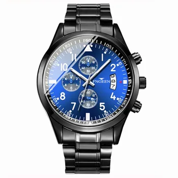 

Fashion Men Quartz Watch 50M Waterproof Calendar Wrist Watch UniqueThree Dial Stainless Steel Business Sport Male Watch