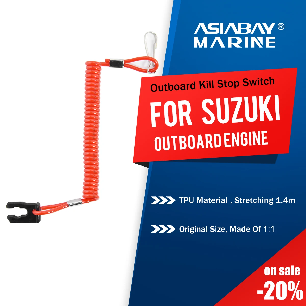 Suzuki Marine Outboard Engine Motor Kill Stop Switch For 2-425hp Key Rope Safety Lanyard Tether | Автомобили и мотоциклы