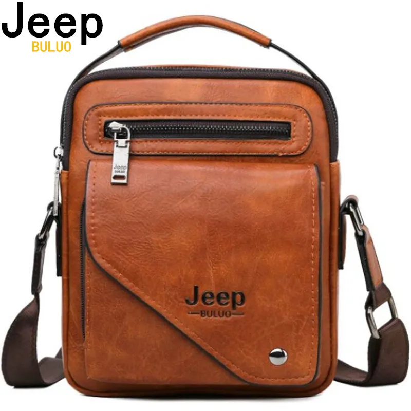  JEEP BULUO Men Bag Famous Designer Men Shoulder Messenger Bags Split Leather Crossbody Tote Men Fas - 32989710937