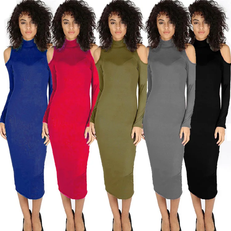 

Daily suit OWLPRINCESS Autumn New Products Long Sleeve High Collar Slim Fit Sexy Evening Show Long Dress