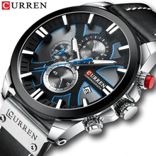 CURREN часы с хронографом спортивные мужские часы кварцевые часы кожаные мужские наручные часы Relogio Masculino модный подарок для мужчин