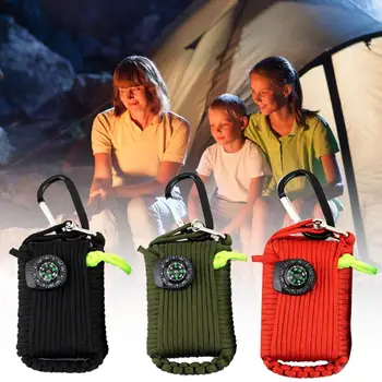 

Survival Kit Set Military Outdoor Camping Hiking Emergency Self-help Pouch Equipment Mini Survival Tools Aid Kit Survive Whistle