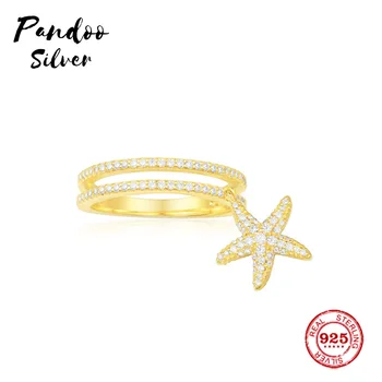 

Fashion Charm Sterling Silver Copy 1:1 Replica,Yellow Silver Seastar Ring Women Monaco Jewelry Gift With Logo