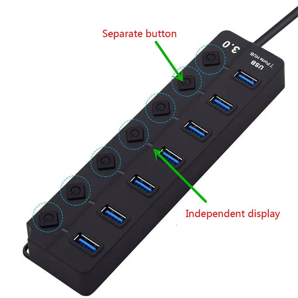 Компьютер от 1 до 4/7 usb портов USB3.0 адаптер разветвитель концентратор защита от короткого замыкания высокая скорость передачи данных