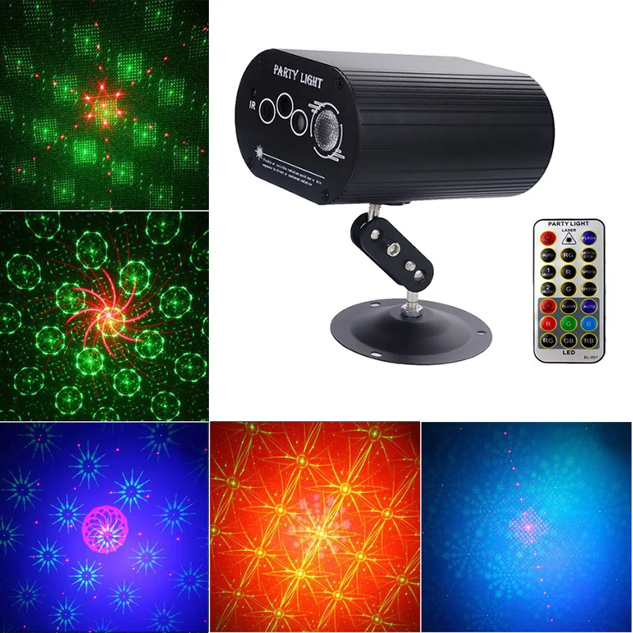 Дискотека Лазерное освещение rgb проектор вечерние сценические огни с 48 узорами DJ