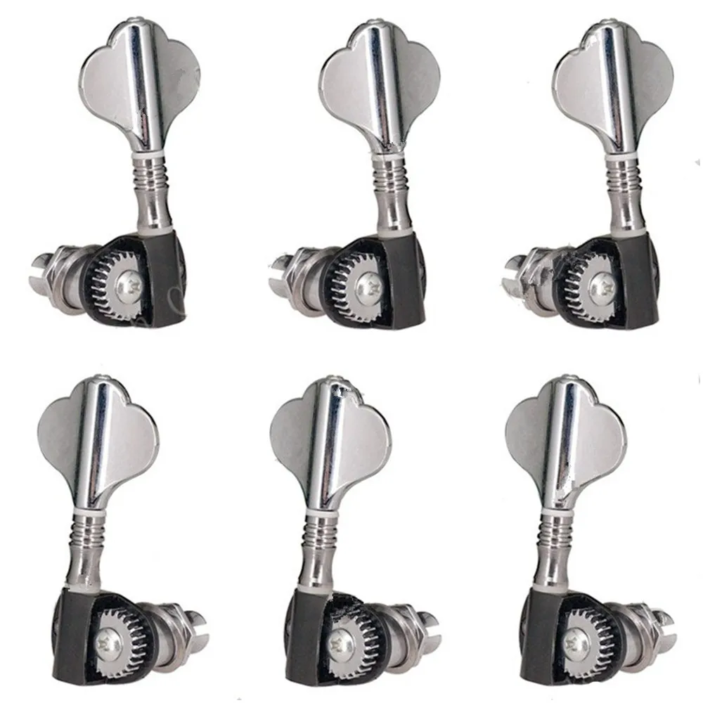 A Set Of 6pcs Chrome Electric Bass Guitar Tuning Pegs Machine Heads Tuners Guitar Accessories