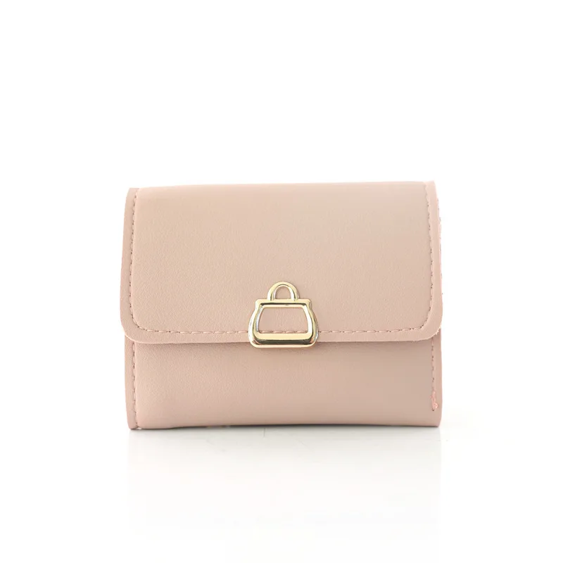 

Womens Wallets And Purses 2019 Fashion Trend Personality Small Lock Metal Buckle Ladies Short Wallet Student Mini Purse